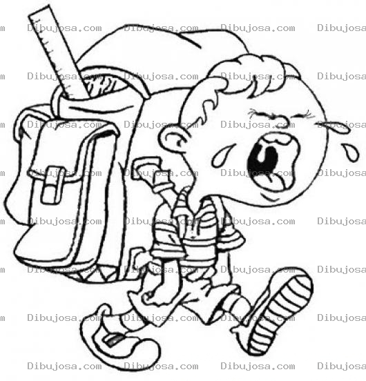 Dibujo para colorear Dibujo De Nino Llorando Camino A La Escuela Para Pintar Y Colorear Nino De Regreso Al Colegio