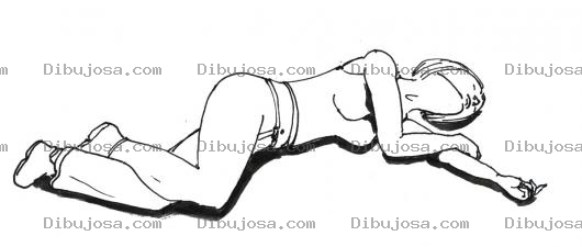 Dibujo para colorear Dibujo De Mujer Desmayada Acostada En El Piso Para Pintar Y Colorear