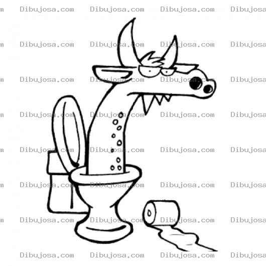 Dibujo para colorear Moustruo Del Inodoro Para Pintar Y Colorear Tasa Del Bano Sucia Retrete Asqueroso