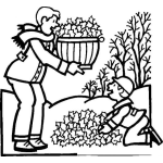 Dibujo para colorear Ibujo De Papa E Hijo Recogiendo Las Hojas En Otono Para Pintar Y Colorear