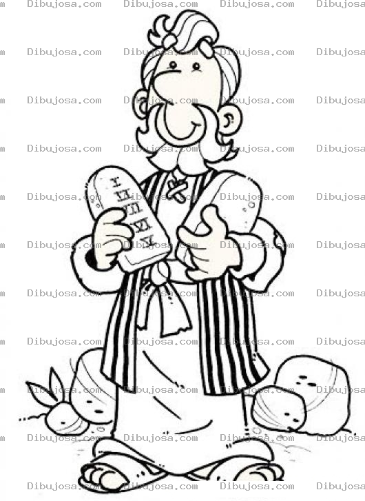 Dibujo para colorear Moises Con Los 10 Mandamientos Para Imprimir Pintar Y Colorear