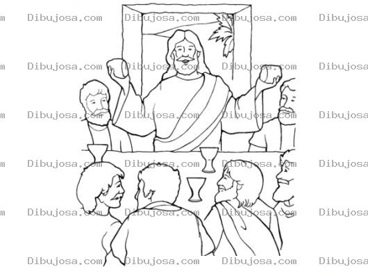 Dibujo para colorear Dibujo De JESUS En La Santa Cena Para Pintar Y Colorear Dibujos De La Biblia