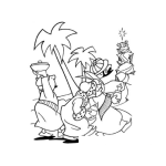 Dibujo para colorear Dibujo De Los Tres Reyes Magos Siguiendo La Estrella Para Pintar Y Colorear Dibujosbiblicos