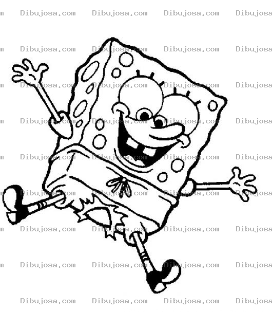 Dibujo para colorear bob esponja con pantalones rotos para colorear