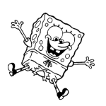 Dibujo para colorear bob esponja con pantalones rotos para colorear