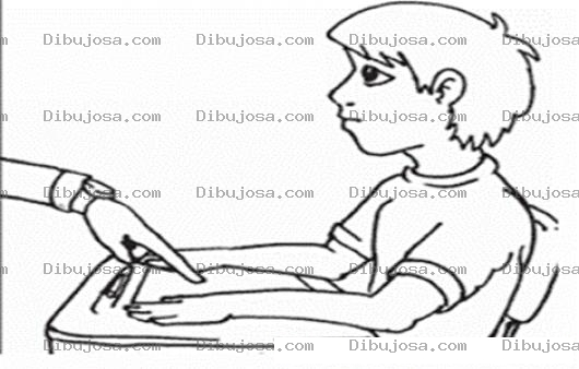 Dibujo para colorear Dibujo De Estudiante Reganado Por Su Maestro Para Pintar Y Colorear