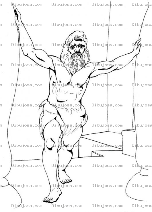 Dibujo para colorear Dibujo De Sanson Derribando Las Columnas Del Templo Para Pintar Y Colorear A Samsom