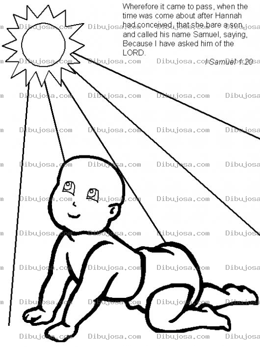 Dibujo para colorear Dibujo De Bebe Bajo El Sol Para Pintar Y Colorear Al Bebe Samuel Hijo De Ana