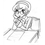 Dibujo para colorear Dibujo De Secretaria Con Papel Y Lapiz Para Pintar Y Colorear