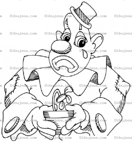 Dibujo para colorear Payaso Triste Para Pintar Y Colorear Dibujo De Payaso Llorando