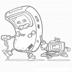 Dibujo para colorear Dibujo Del Viejo Game Boy Pocket Con El Nuevo Game Boy DS Para Pintar Y Colorear Generaciones De Gameboys