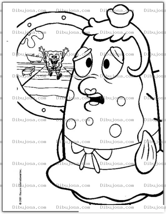 Dibujo para colorear bob esponja manejando para colorear