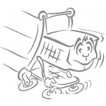 Dibujo para colorear Carretilla De Compras Para Pintar Y Colorear Dibujo De Carretilla De Supermercado