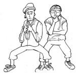 Dibujo para colorear Dibujo De Muchachos Raperos Bailando En Una Coreografia Para Pintar Y Colorear