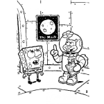 Dibujo para colorear bob esponja con arenita para colorear