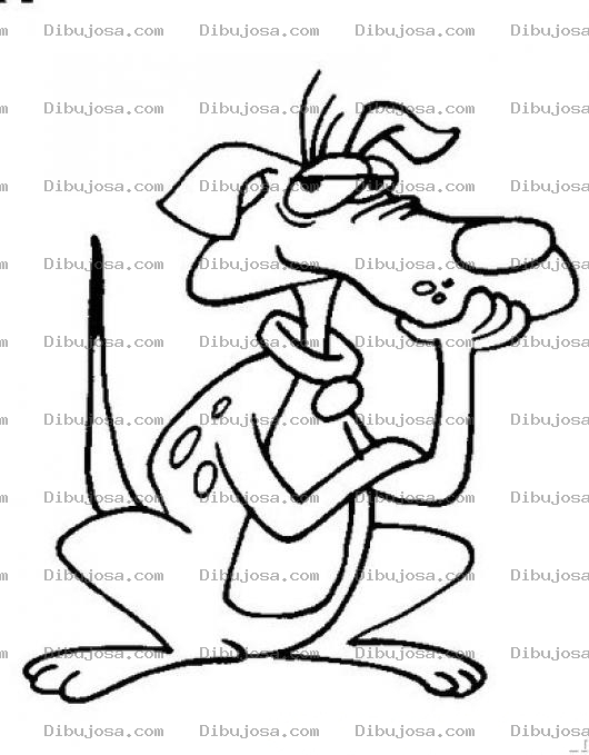 Dibujo para colorear Dibujo De Perro Pensativo Para Pintar Y Colorear Chucho Pensando