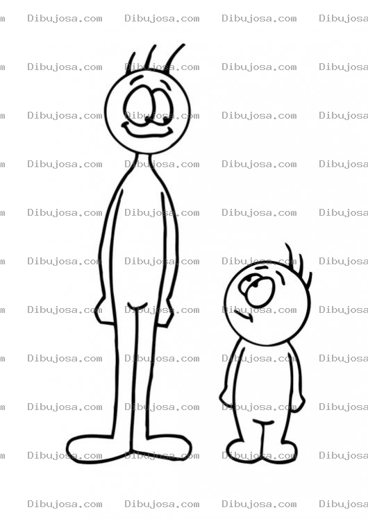 Dibujo para colorear Dibujo De Papa Con Su Hijo Para Pintar Y Colorear A Nino Y Papa