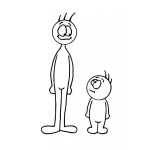 Dibujo para colorear Dibujo De Papa Con Su Hijo Para Pintar Y Colorear A Nino Y Papa