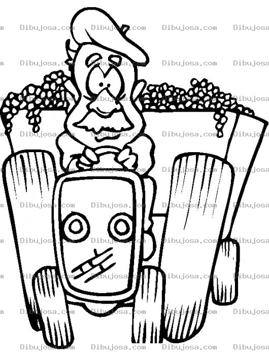 Dibujo para colorear Dibujo De Granjero Con Tractor Para Pintar Y Colorear