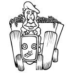 Dibujo para colorear Dibujo De Granjero Con Tractor Para Pintar Y Colorear