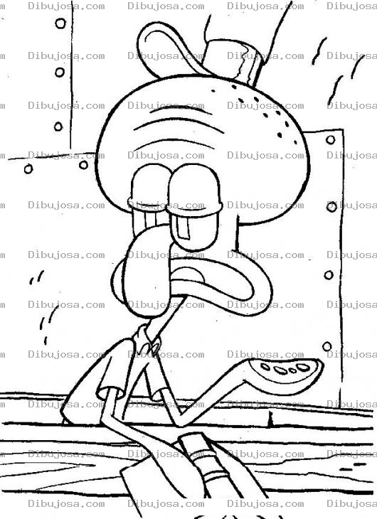 Dibujo para colorear calamardo para colorear
