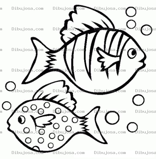 Dibujo para colorear 2 Peces Dibujo De Dos Pescaditos Para Pintar Y Colorear