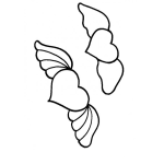 Dibujo para colorear Bibujo De Dos Corazones Con Alas Para Pintar Y Colorear