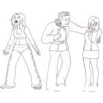 Dibujo para colorear Dibujo De Mujer Celosa Y Enojada Porque Su Novio La Dejo Por Otra Para Pintar Y Colorear Chico Cambiando De Novia