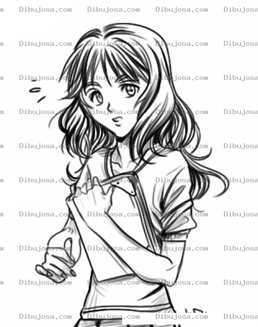 Dibujo para colorear Dibujo De Chica Estudiante Colegiala Con Su Cuaderno De Notas Para Pintar Y Colorear