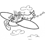 Dibujo para colorear Dibujo De Una Pareja De Recien Casados Volando En Avioneta Para Pintar Y Colorear