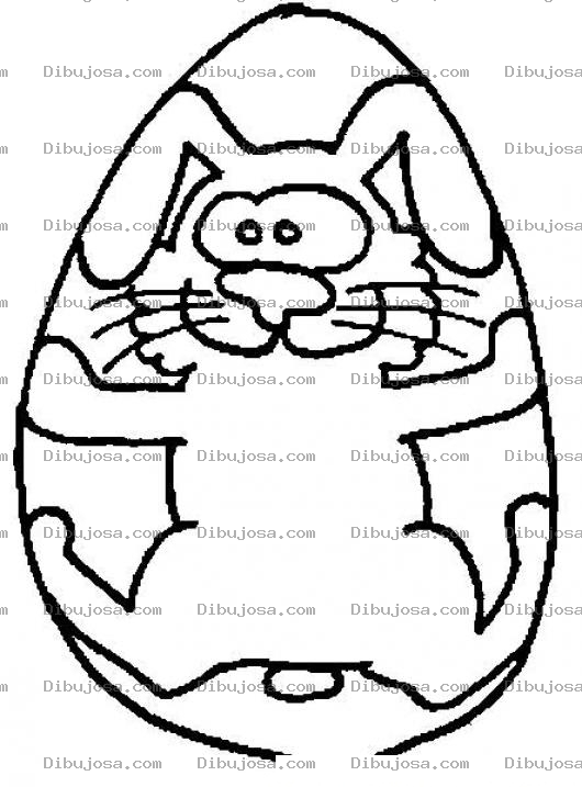 Dibujo para colorear Dibujo De Conejo Dentro De Un Huevo De Pascua Para Pintar Y Colorear