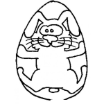 Dibujo para colorear Dibujo De Conejo Dentro De Un Huevo De Pascua Para Pintar Y Colorear