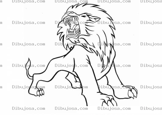 Dibujo para colorear Dibujo De Leon Rugiendo Para Pintar Y Colorear El Rugido De Un Leon que Ruge fuerte