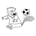 Dibujo para colorear Dibujo De Castor Con Pelota De Futbol Para Pintar Y Colorear Marmota Jugando Pelota