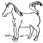 Dibujo para colorear Dibujo Para Pintar Y Colorear Caballo De Finca Con La Cola Levantada