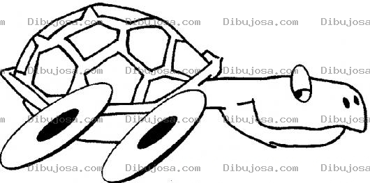 Dibujo para colorear Dibujo De Tortuga Veloz Con Llantas En Lugar De Patas Para Pintar Y Colorear