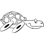 Dibujo para colorear Dibujo De Tortuga Veloz Con Llantas En Lugar De Patas Para Pintar Y Colorear