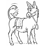 Dibujo para colorear Dibujo De Pajaro Hablando Con Burro Para Pintar Y Colorear Burrito Y Pajarito