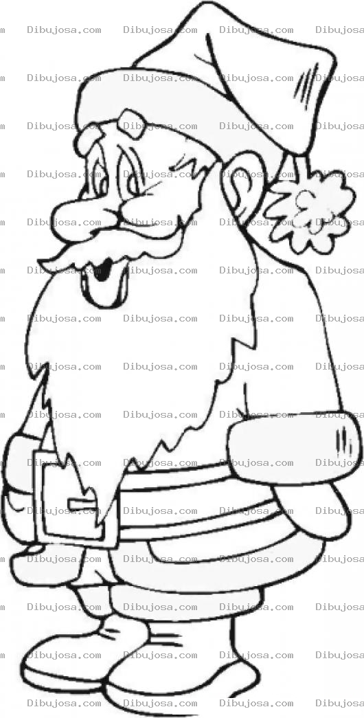 Dibujo para colorear Dibujo De Santa Sonriendo Para Pintar Y Colorear Al Viejito Pascuero Con Una Sonrisa Amable