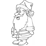 Dibujo para colorear Dibujo De Santa Sonriendo Para Pintar Y Colorear Al Viejito Pascuero Con Una Sonrisa Amable
