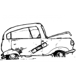 Dibujo para colorear Dibujo De Carro Viejo Abandonado y Descompuesto Para Pintar Y Colorear compramos carros abandonados y tirados