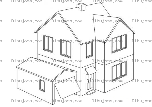 Dibujo para colorear Colorear Casa de tres techos
