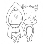 Dibujo para colorear Caperucita Y Lobito Para Pintar Y Colorear Dibujo De Caperucita Roja De Beb Con Lobo Feroz De Bebe