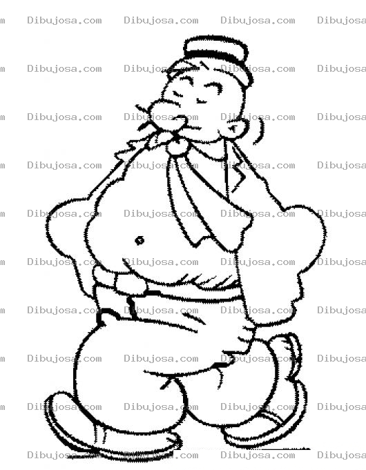 Dibujo para colorear Dibujo Del Gordo Pilon Amigo De Popeye Para Pintar Y Colorear