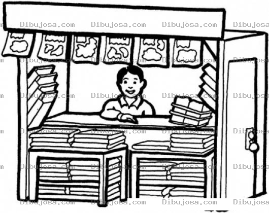 Dibujo para colorear Dibujo De Kiosco Caseta Para Pintar Y Colorear Quiosco Caseta Kiosko