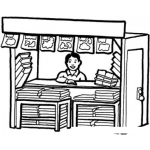 Dibujo para colorear Dibujo De Kiosco Caseta Para Pintar Y Colorear Quiosco Caseta Kiosko