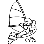 Dibujo para colorear Dibujo De Nina En Velero Para Pintar Y Colorear Windsurfing Monte Carlo
