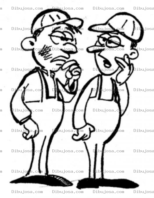 Dibujo para colorear Dibujo De Mecanicos Platicando Para Pintar Y Colorear Mecanicos Uniformados Con Oberol