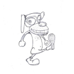 Dibujo para colorear Dibujo De Perrito Marchando Para Pintar Y Colorear