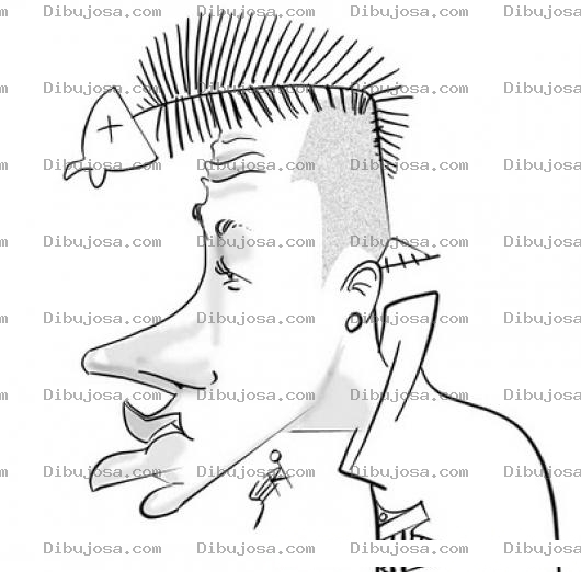 Dibujo para colorear Dibujo De Chico Pelo Espinas De Pescado Para Pintar Y Colorear